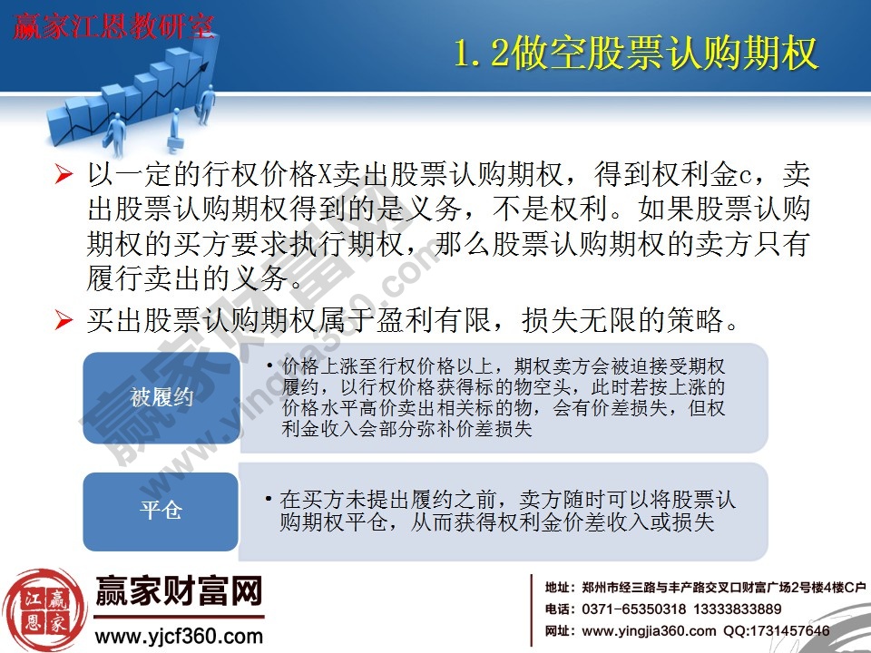 買出股票認購期權屬于盈利有限，損失無限的策略